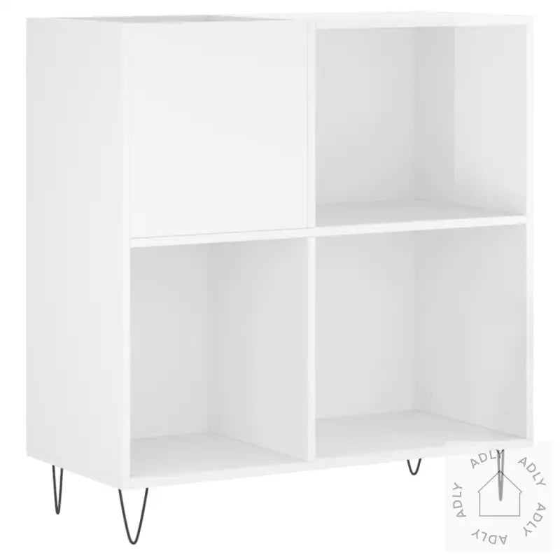 Hifi-Benk Høyglans Hvit 84,5X38X89 Cm Konstruert Tre