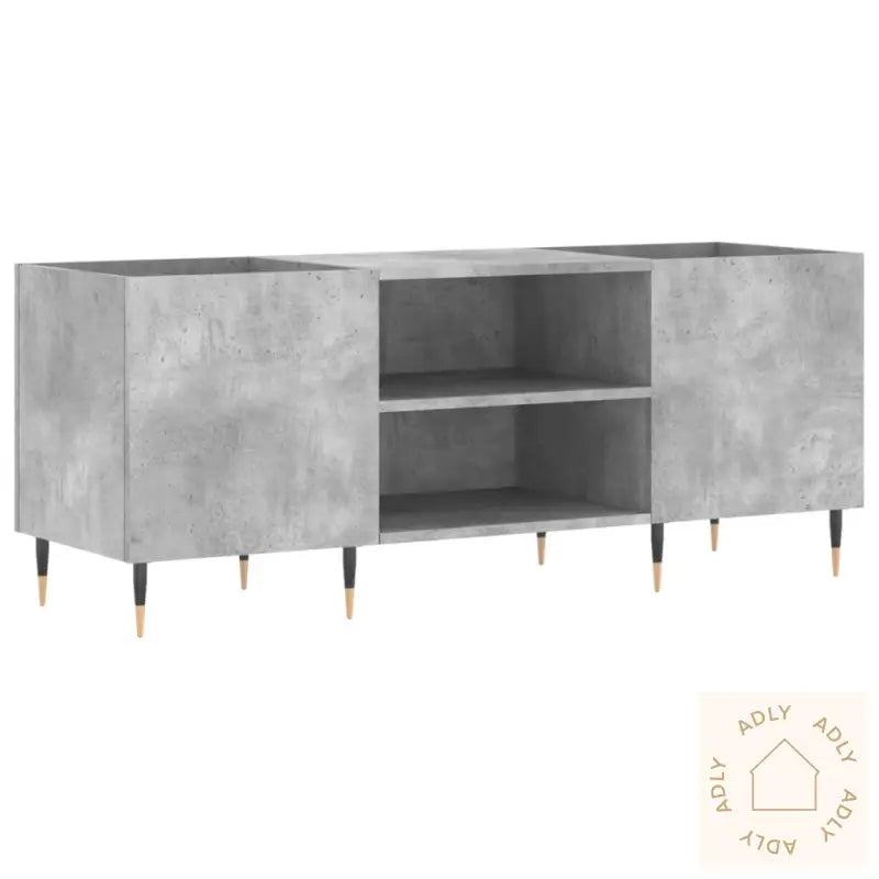 Hifi-Benk Betonggrå 121X38X48 Cm Konstruert Tre