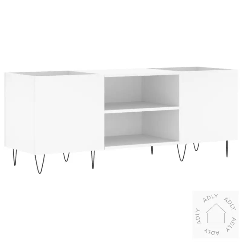 Hifi-Benk Hvit 121X38X48 Cm Konstruert Tre