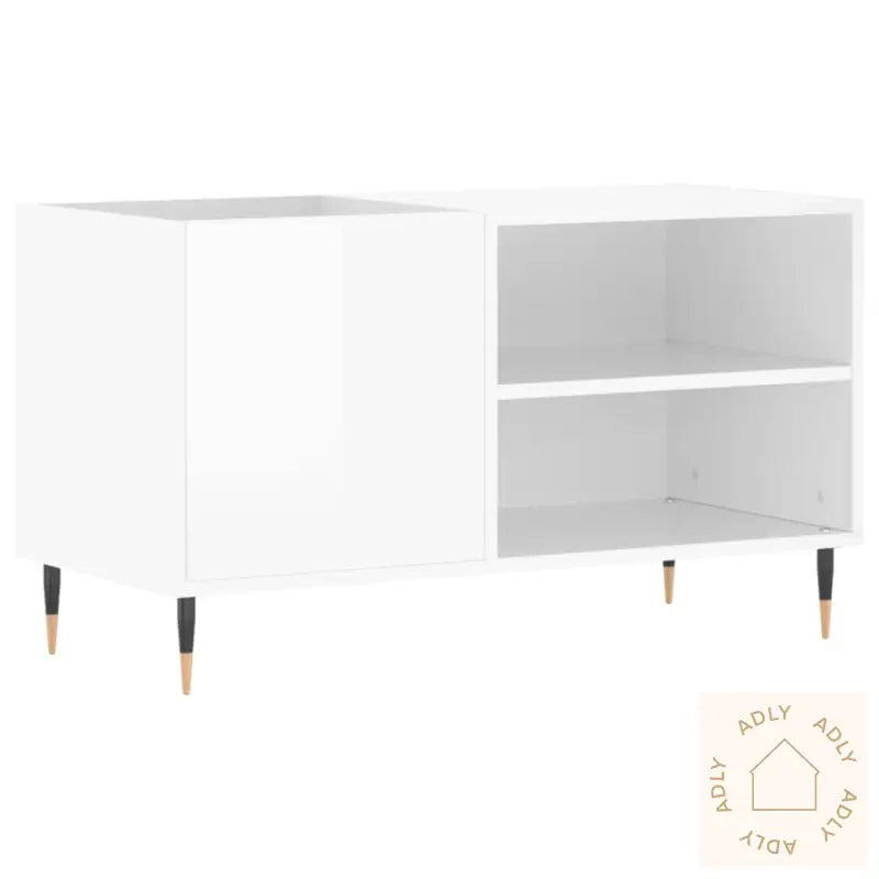 Hifi-Benk Høyglans Hvit 85X38X48 Cm Konstruert Tre