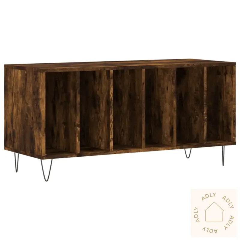 Hifi-Benk Røkt Eik 100X38X48 Cm Konstruert Tre