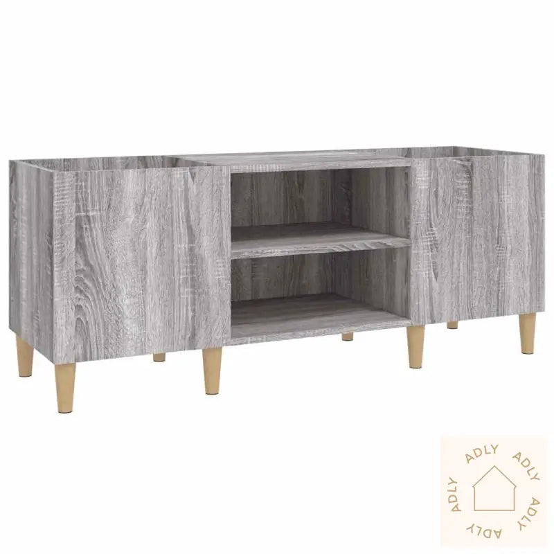 Hifi-Benk Grå Sonoma 121X38X48 Cm Konstruert Tre