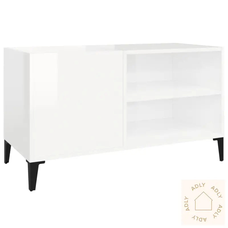 Hifi-Benk Høyglans Hvit 84,5X38X48 Cm Konstruert Tre