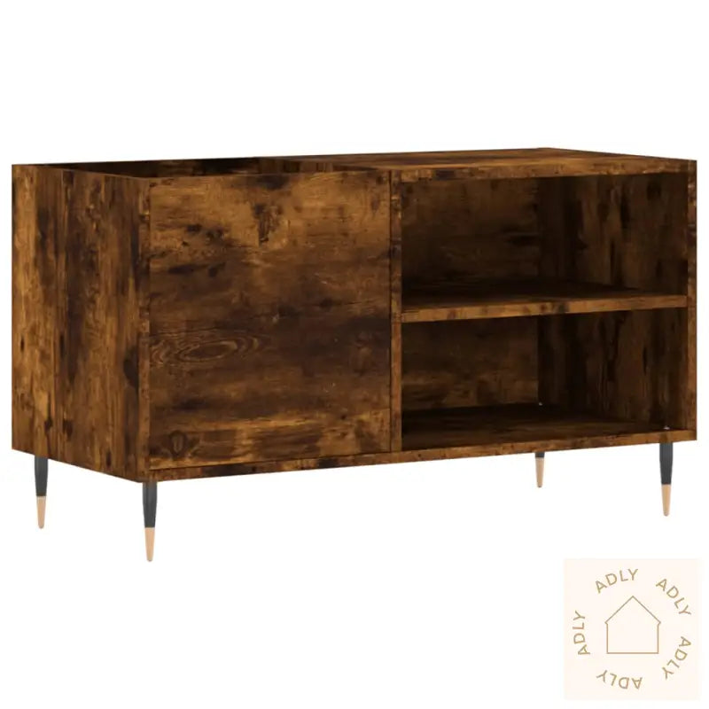 Hifi-Benk Røkt Eik 85X38X48 Cm Konstruert Tre