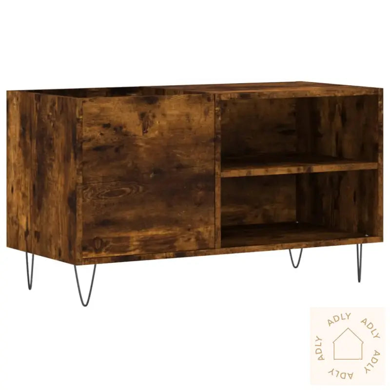 Hifi-Benk Røkt Eik 85X38X48 Cm Konstruert Tre