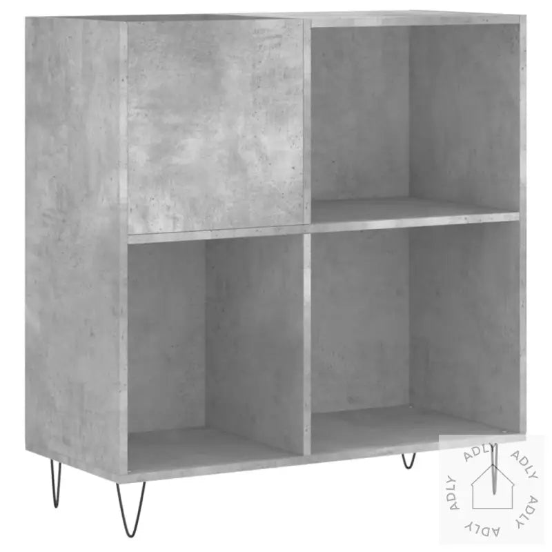 Hifi-Benk Betonggrå 84,5X38X89 Cm Konstruert Tre