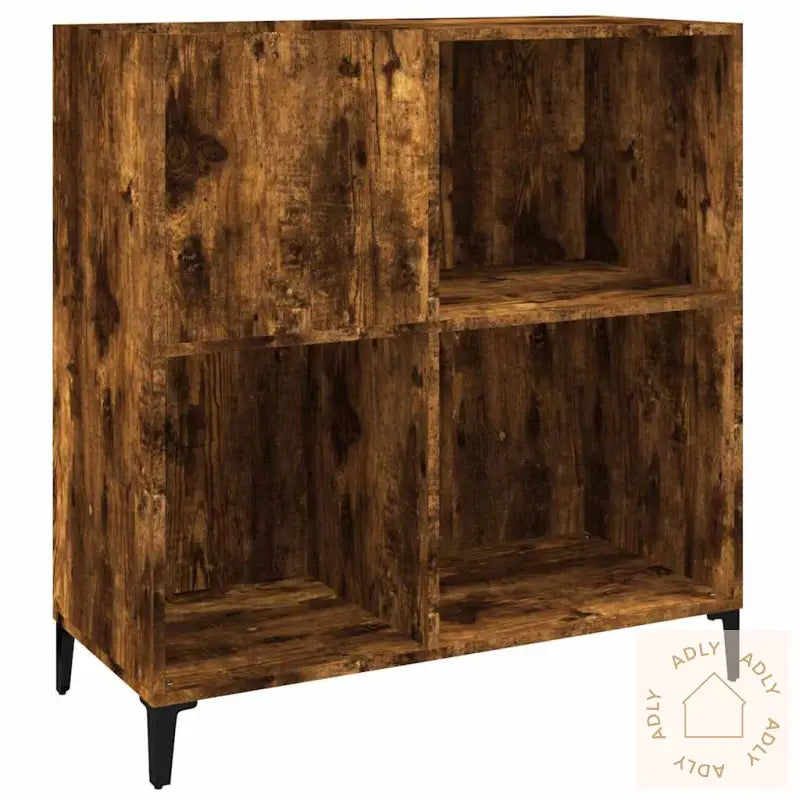 Hifi-Benk Røkt Eik 84,5X38X89 Cm Konstruert Tre