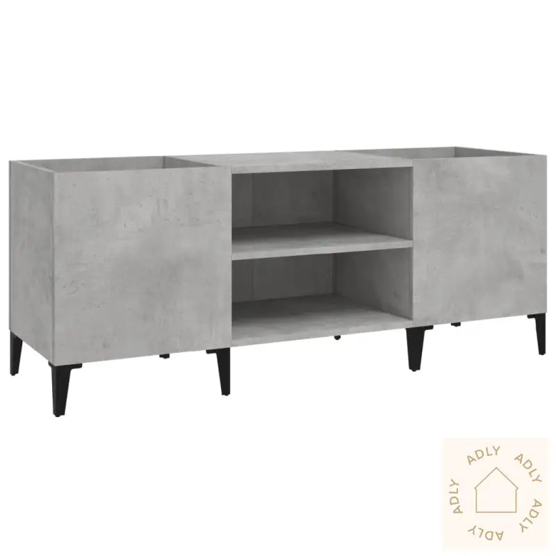Hifi-Benk Betonggrå 121X38X48 Cm Konstruert Tre