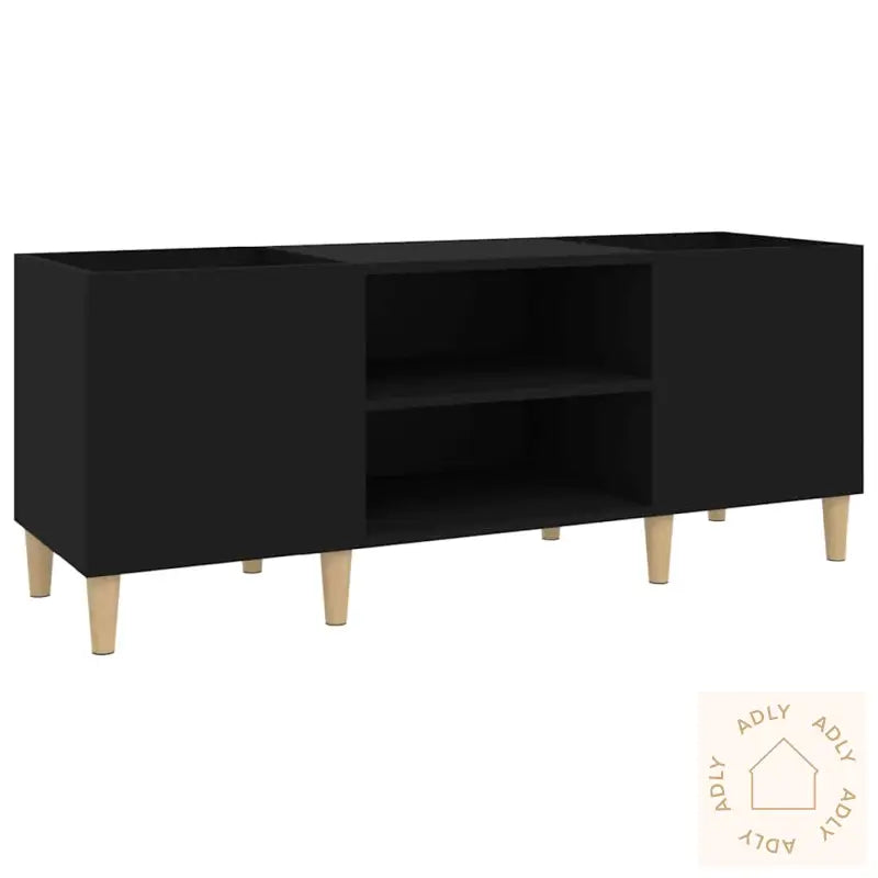 Hifi-Benk Svart 121X38X48 Cm Konstruert Tre