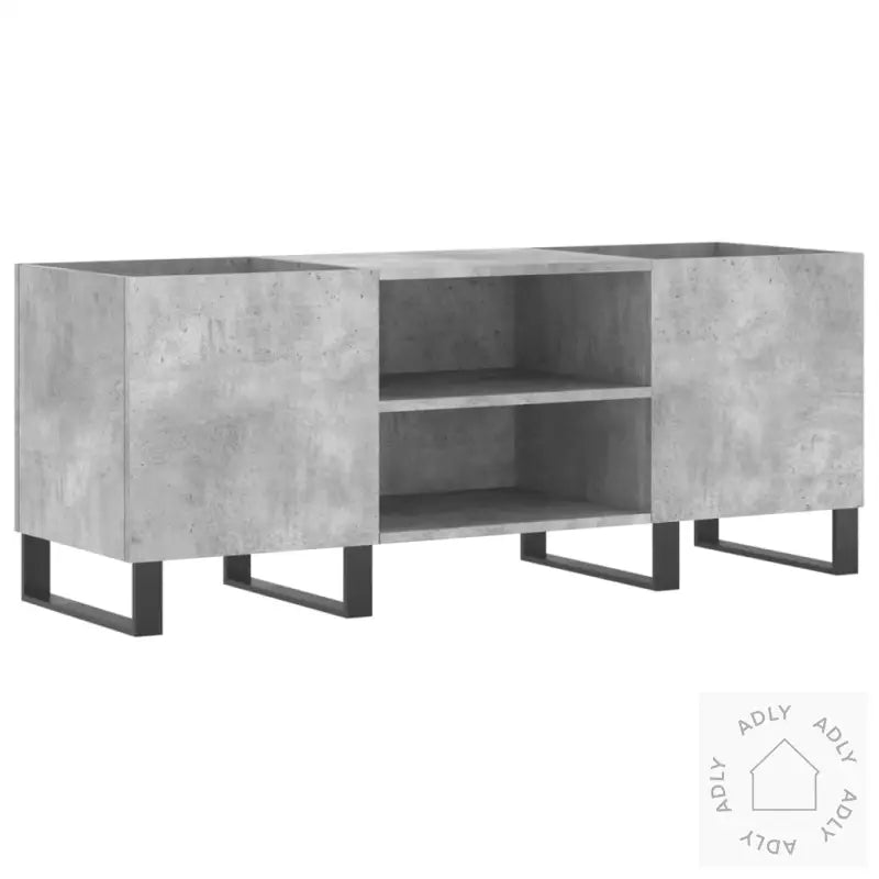 Hifi-Benk Betonggrå 121X38X48 Cm Konstruert Tre
