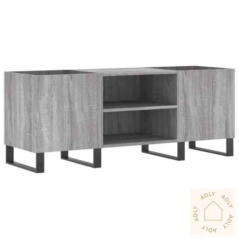 Hifi-Benk Grå Sonoma 121X38X48 Cm Konstruert Tre