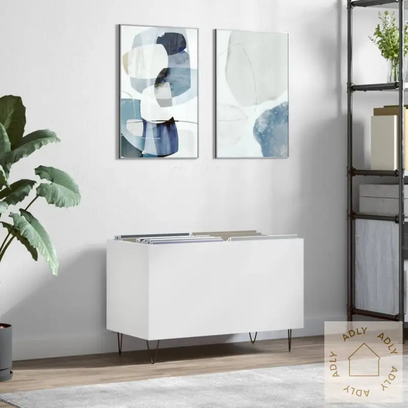 Hifi-Benk Hvit 74,5X38X48 Cm Konstruert Tre