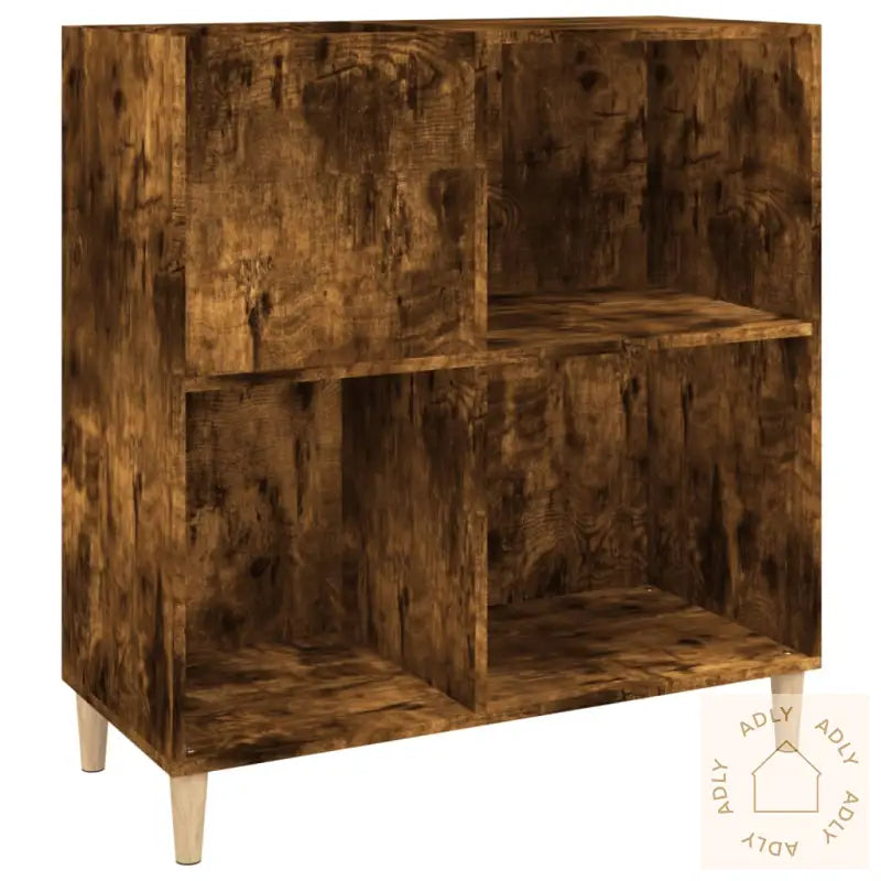 Hifi-Benk Røkt Eik 84,5X38X89 Cm Konstruert Tre