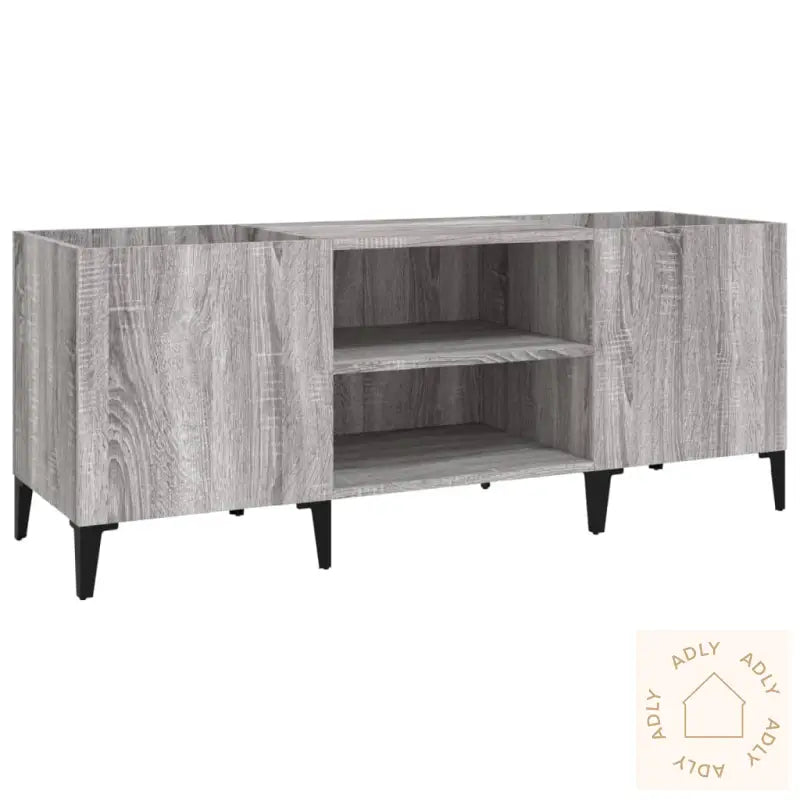 Hifi-Benk Grå Sonoma 121X38X48 Cm Konstruert Tre