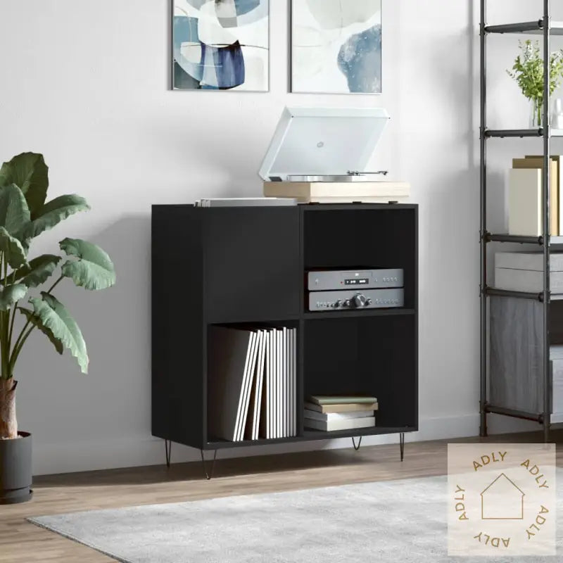 Hifi-Benk Svart 84,5X38X89 Cm Konstruert Tre