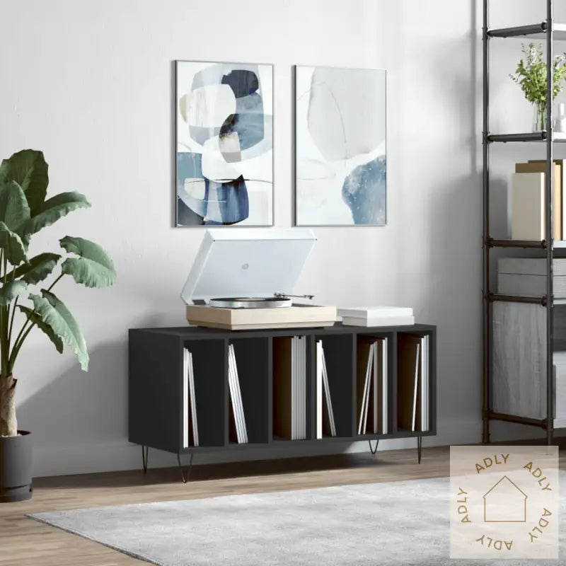 Hifi-Benk Svart 100X38X48 Cm Konstruert Tre