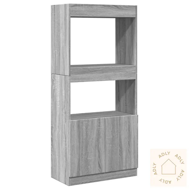 Highboard Grå Sonoma 63X33X140 Cm Konstruert Tre