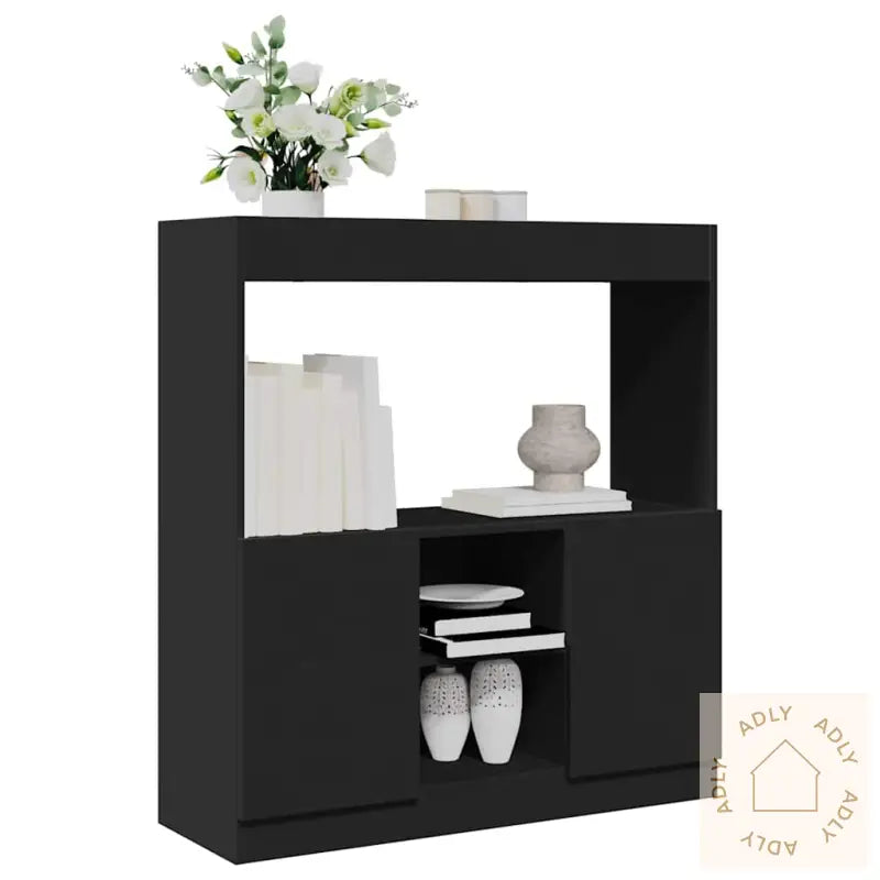 Highboard Svart 92X33X100 Cm Konstruert Tre