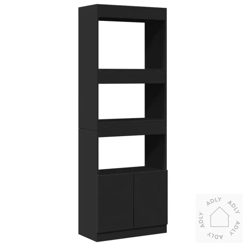 Highboard Svart 63X33X180 Cm Konstruert Tre