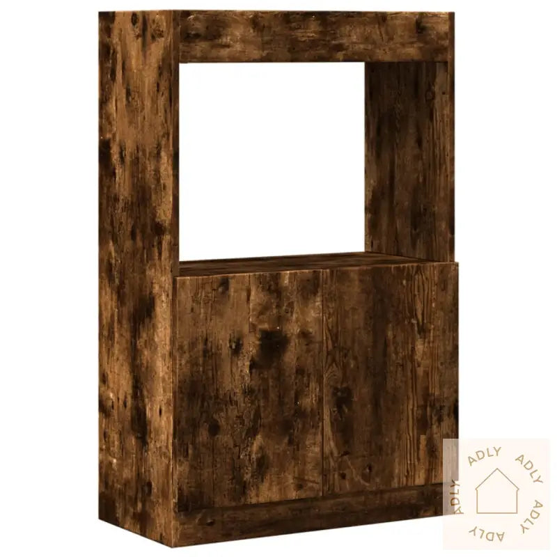 Highboard Røkt Eik 63X33X100 Cm Konstruert Tre