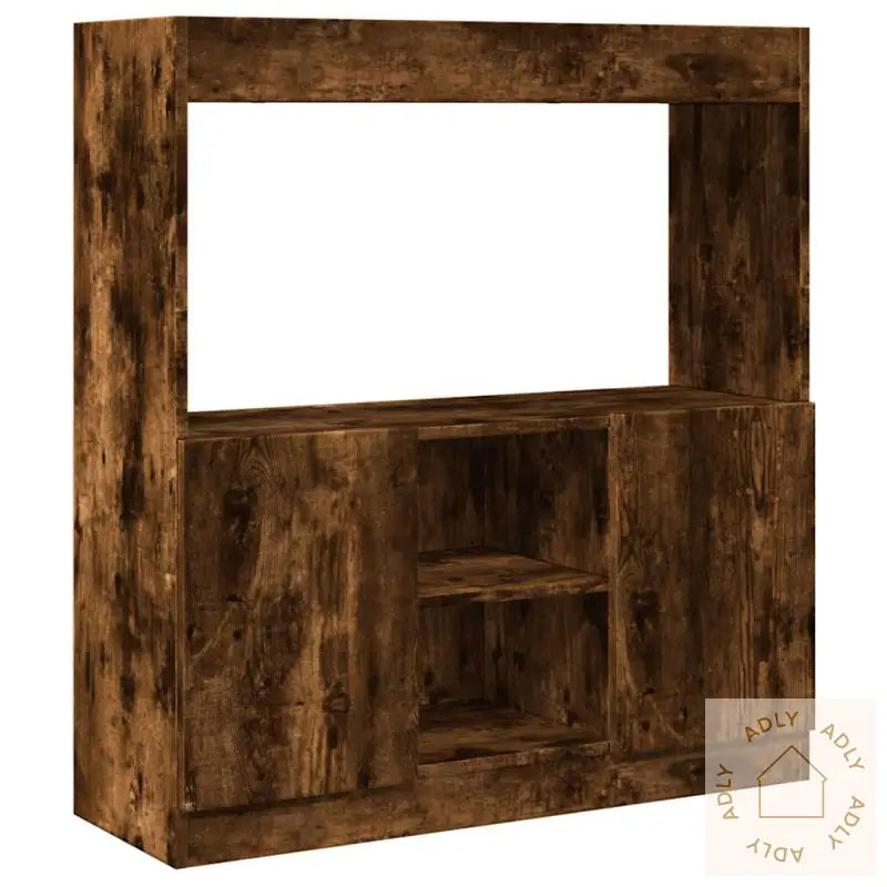 Highboard Røkt Eik 92X33X100 Cm Konstruert Tre
