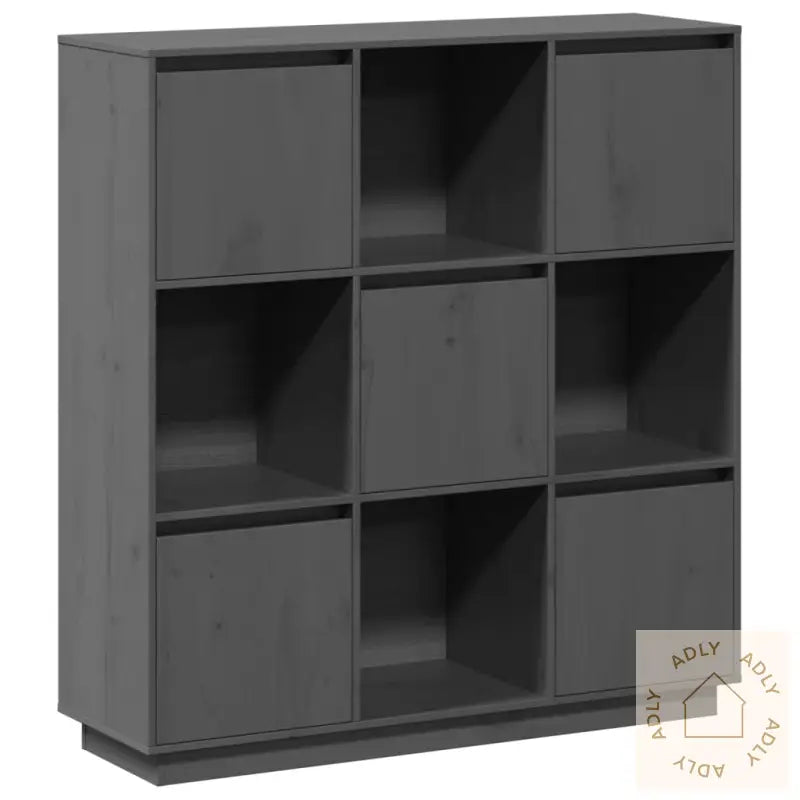 Highboard Grå 110,5X35X117 Cm Heltre Furu