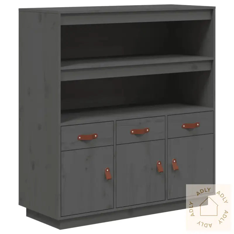 Highboard Grå 100X40X108,5 Cm Heltre Furu