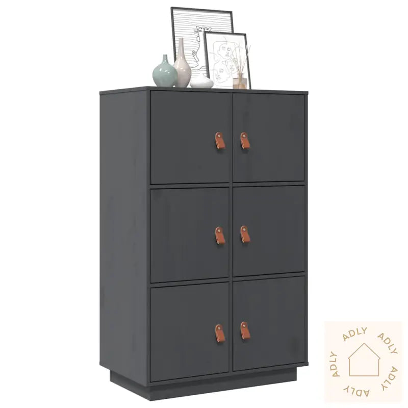 Highboard Grå 67X40X108,5 Cm Heltre Furu
