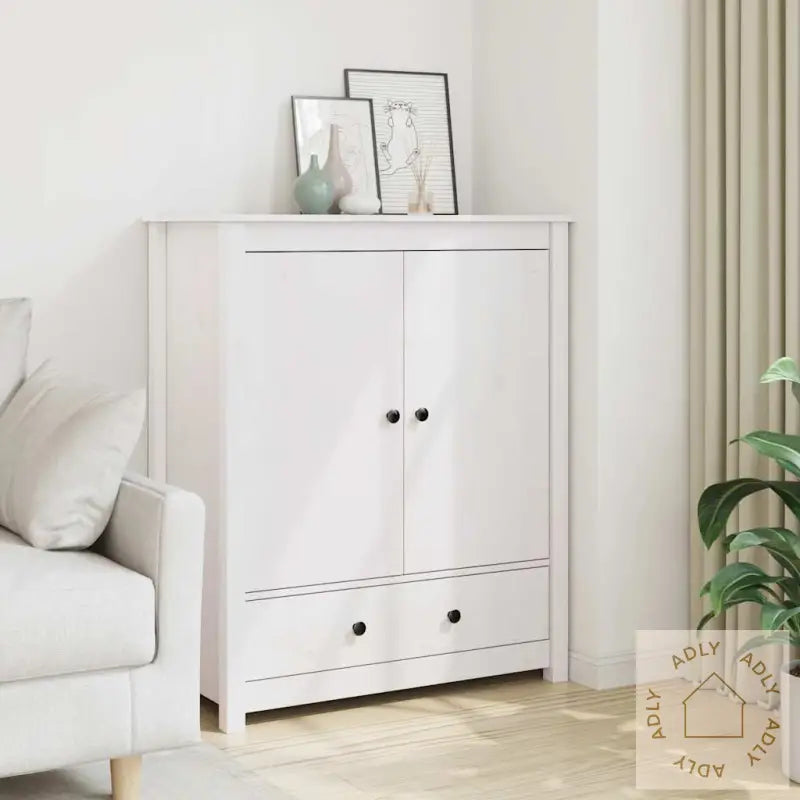 Highboard Hvit 83X41,5X100 Cm Heltre Furu