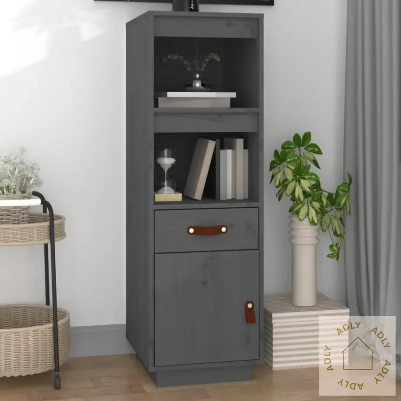 Highboard Grå 34X40X108,5 Cm Heltre Furu
