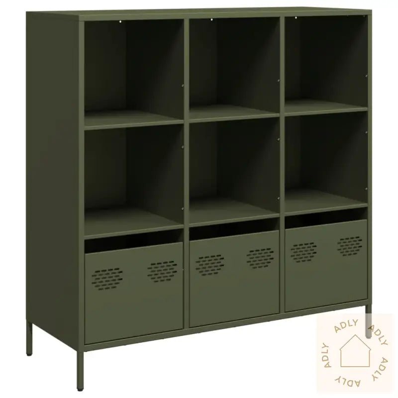 Highboard Olivengrønn 101,5X39X103,5 Cm Stål