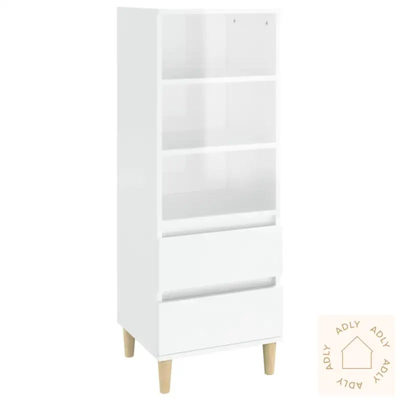 Highboard Høyglans Hvit 40X36X110 Cm Konstruert Tre