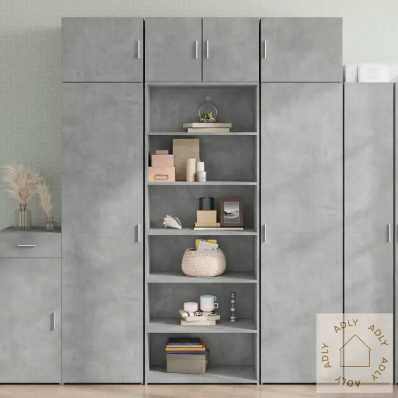 Hylle Betonggrå 70X41X185 Cm Konstruert Tre