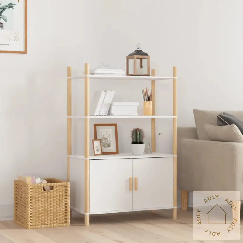 Highboard Hvit 80X40X121 Cm Konstruert Tre