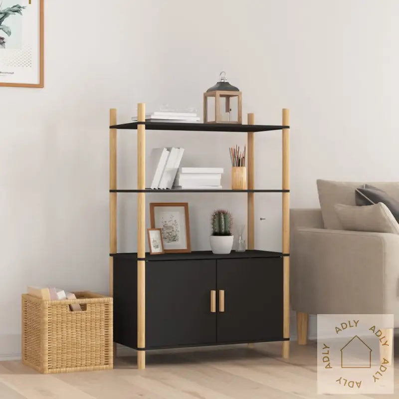 Highboard Svart 80X40X121 Cm Konstruert Tre