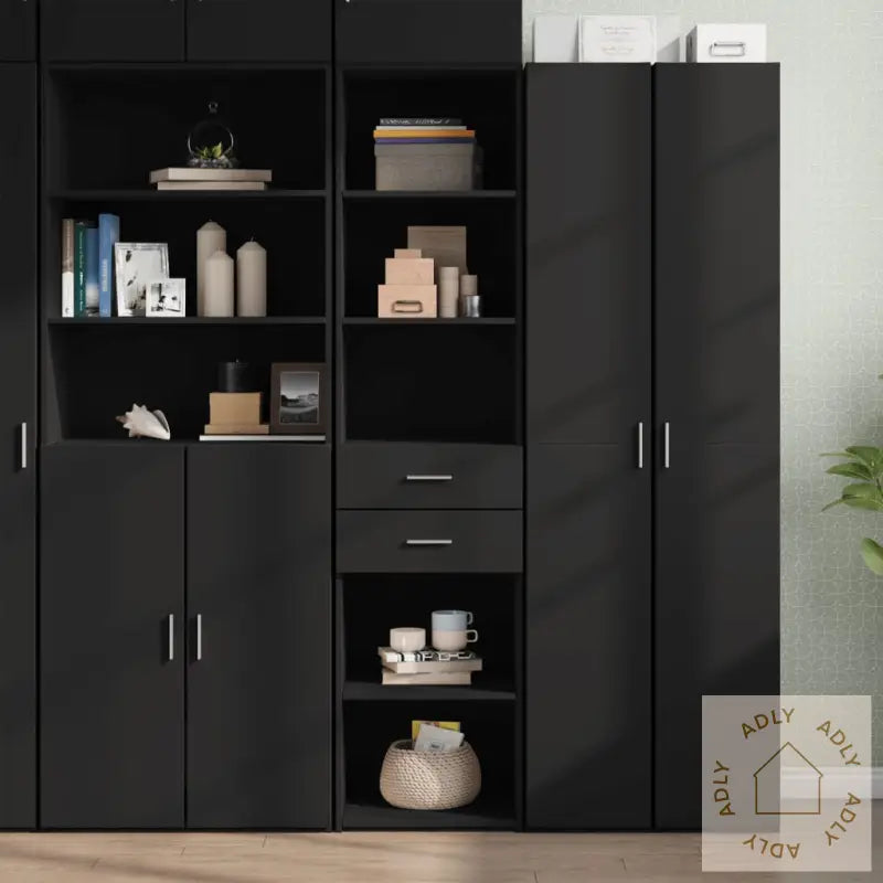 Hylle Svart 45X42,5X185 Cm Konstruert Tre