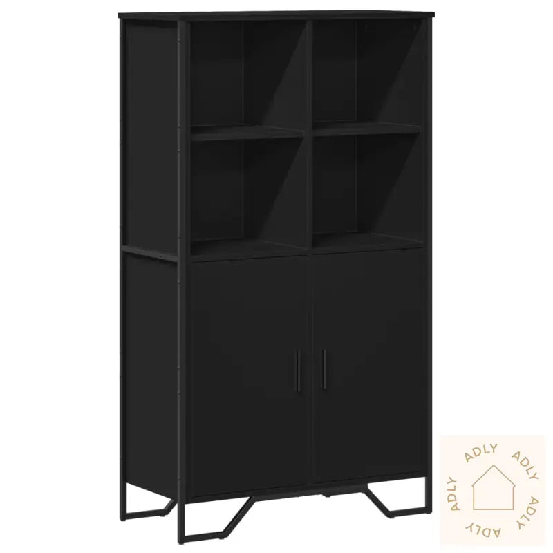 Highboard Svart 79,5X35,5X137,5 Cm Konstruert Tre