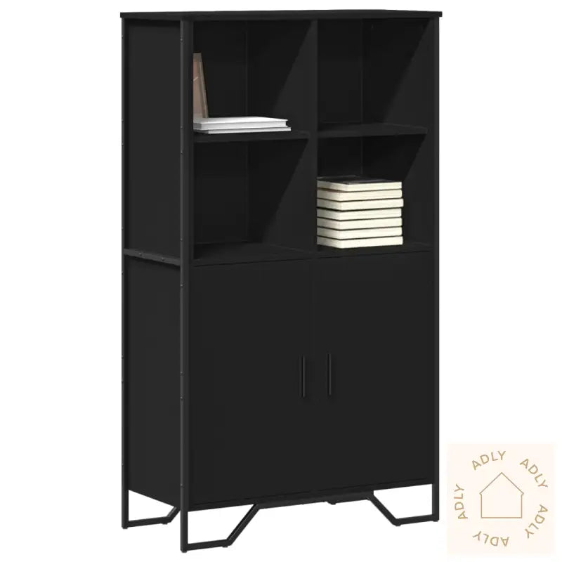 Highboard Svart 79,5X35,5X137,5 Cm Konstruert Tre