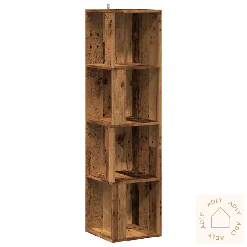 Hjørneskap Gammelt Tre 33X33X132 Cm Konstruert Tre