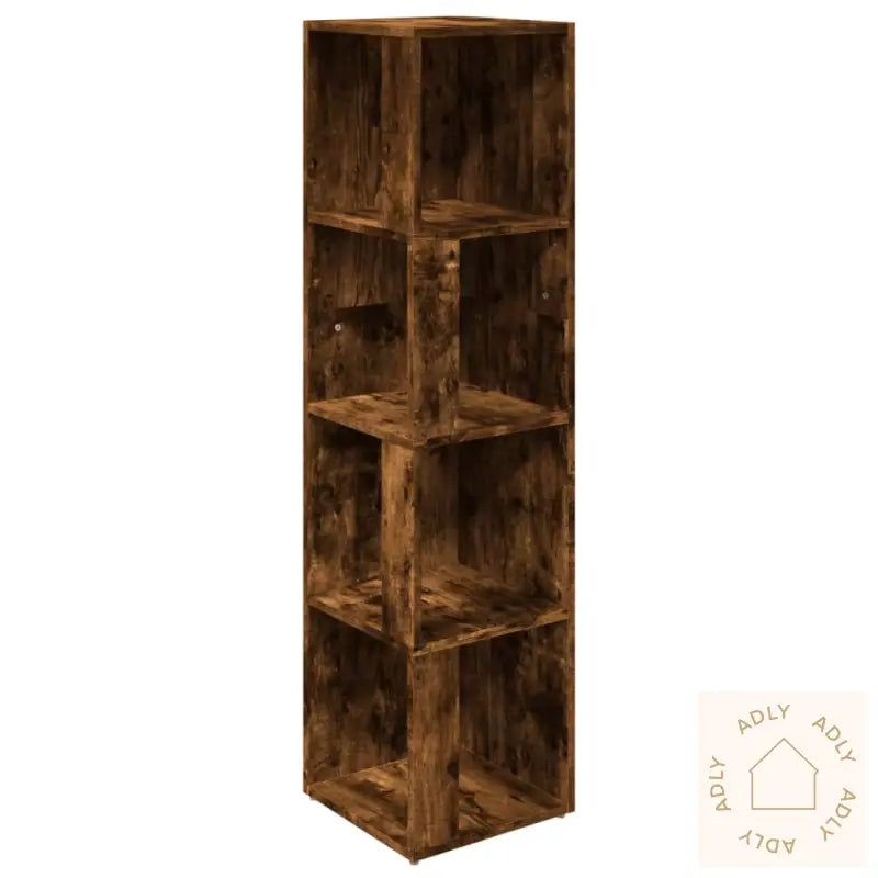 Hjørneskap Røkt Eik 33X33X132 Cm Konstruert Tre