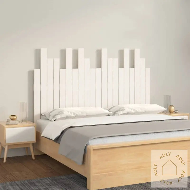 Veggmontert Sengegavl Hvit 127,5X3X80 Cm Heltre Furu