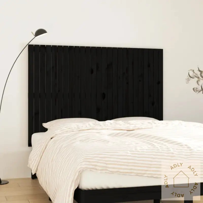 Veggmontert Sengegavl Svart 159,5X3X110 Cm Heltre Furu