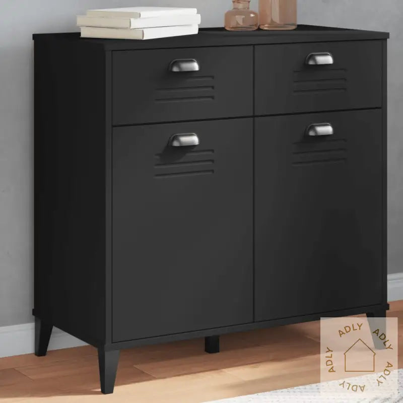 Skjenk Viken Svart 80X40X80 Cm Konstruert Tre