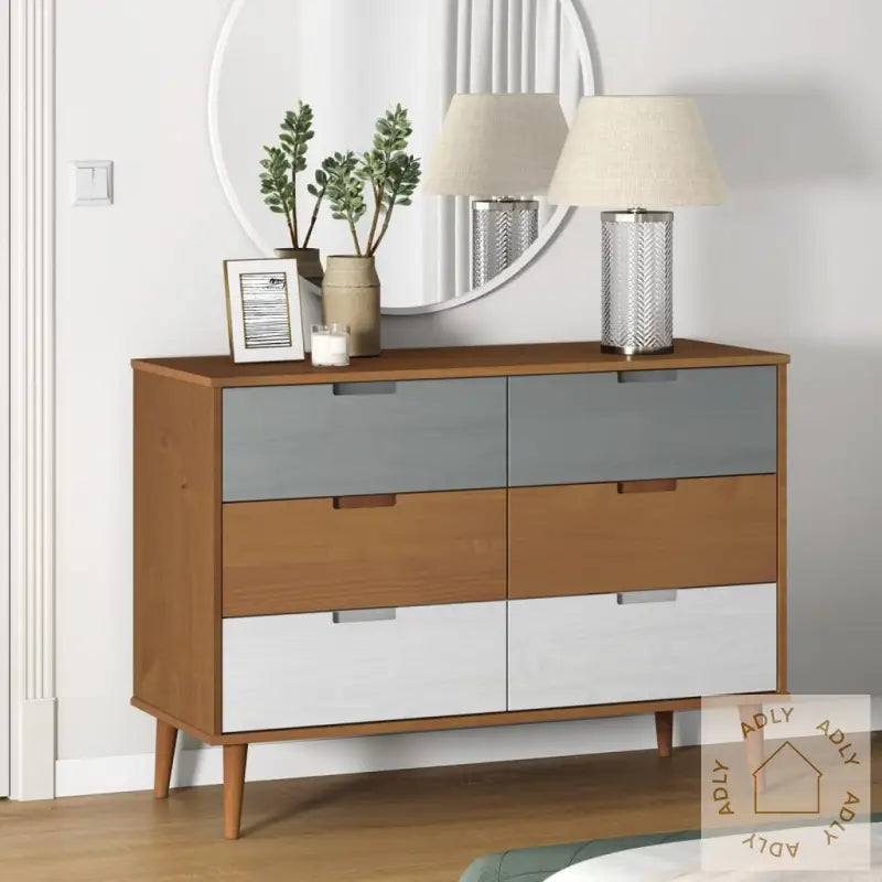 Kommode Molde Brun 113X40X80 Cm Heltre Furu