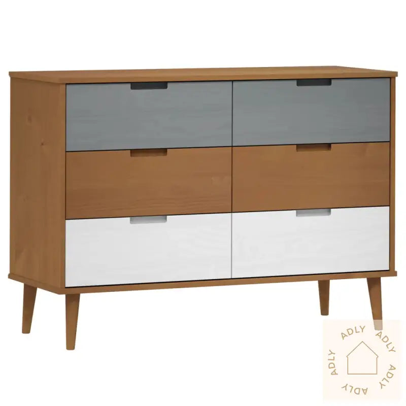 Kommode Molde Brun 113X40X80 Cm Heltre Furu