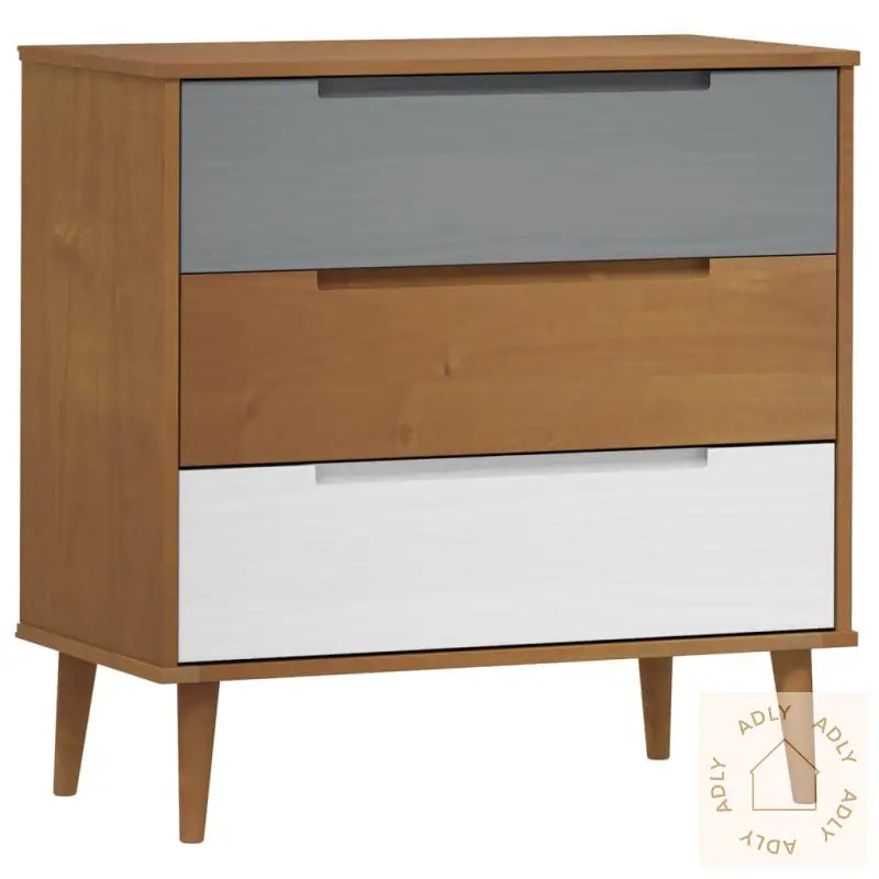 Kommode Molde Brun 80X40X80 Cm Heltre Furu