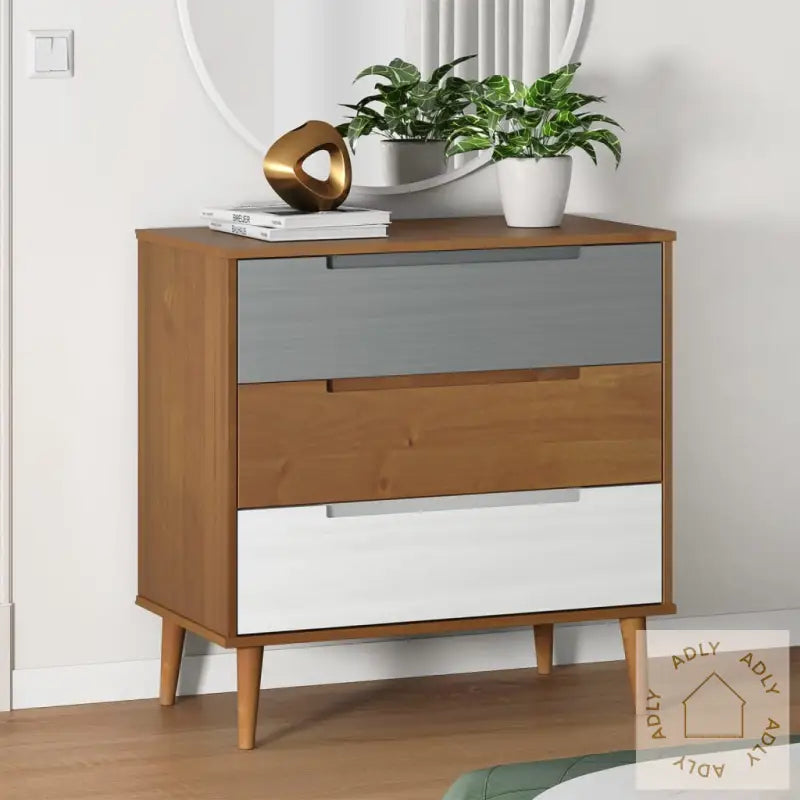 Kommode Molde Brun 80X40X80 Cm Heltre Furu