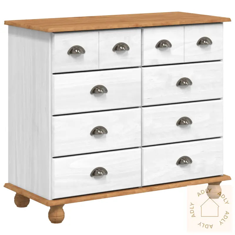 Kommode 'Askim'hvit 91X40X79 Cm Solid Tre Pine