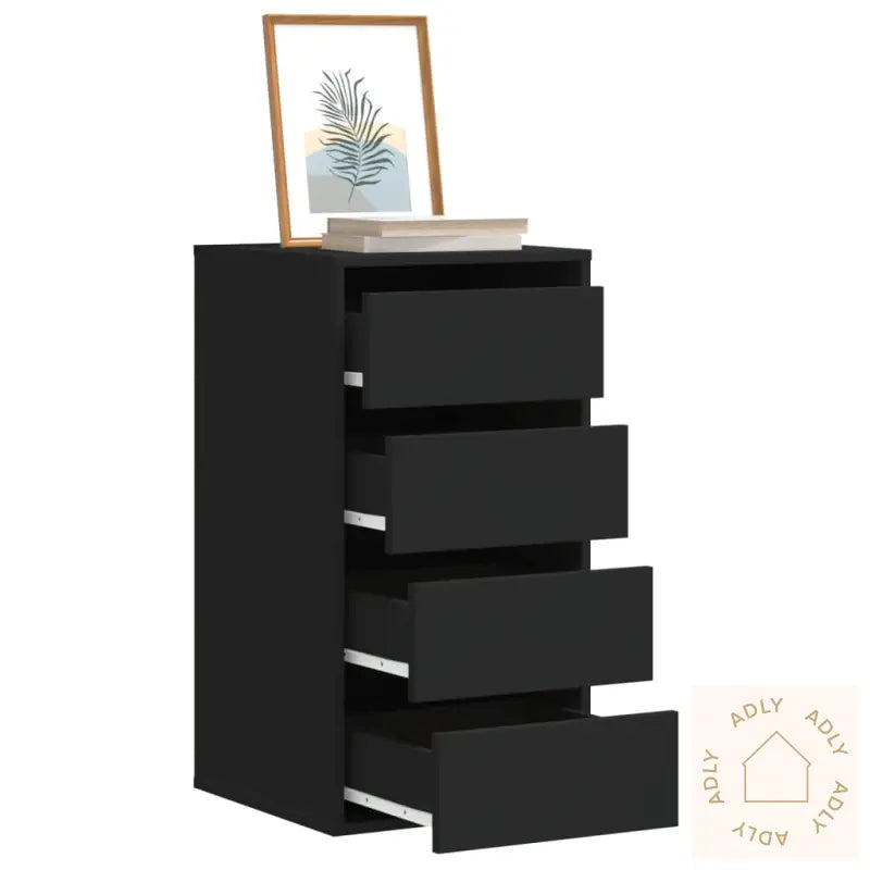 Kommode Svart 40X41X76 Cm Konstruert Tre