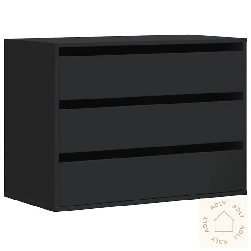 Kommode Svart 80X41X58 Cm Konstruert Tre